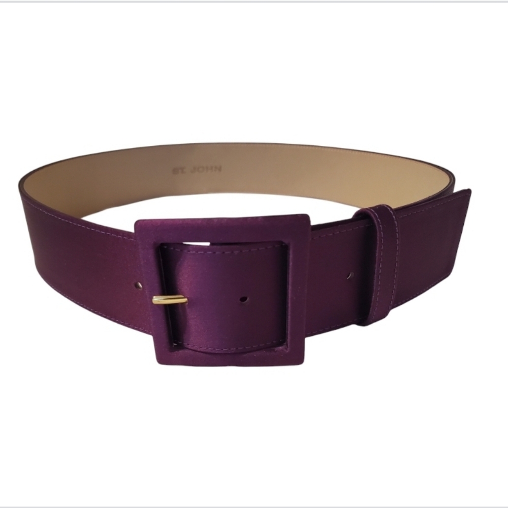 Saint John Violet Purple Leather and Cloth Belt